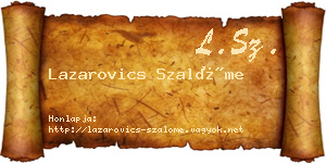 Lazarovics Szalóme névjegykártya